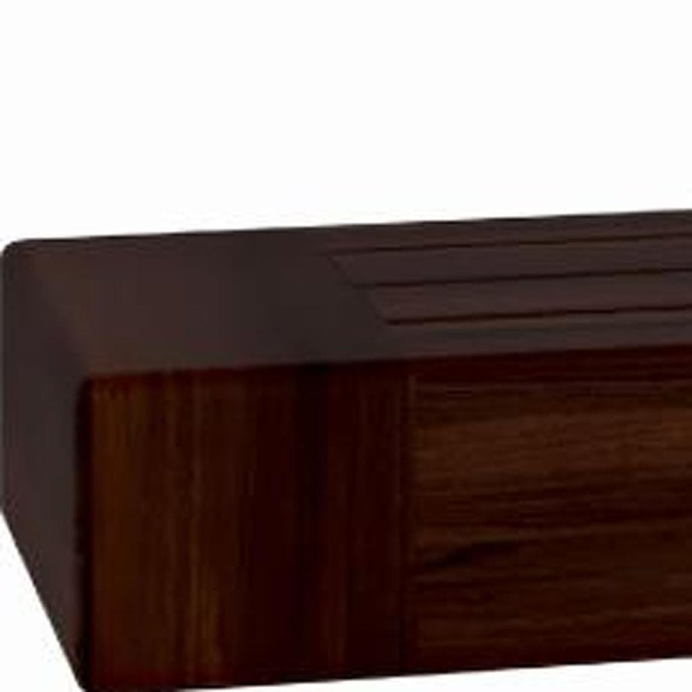 12" Espresso Solid Wood Wall Mounted Floating Shelf