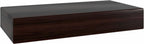 12" Espresso Solid Wood Wall Mounted Floating Shelf