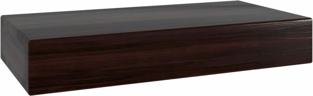 12" Espresso Solid Wood Wall Mounted Floating Shelf