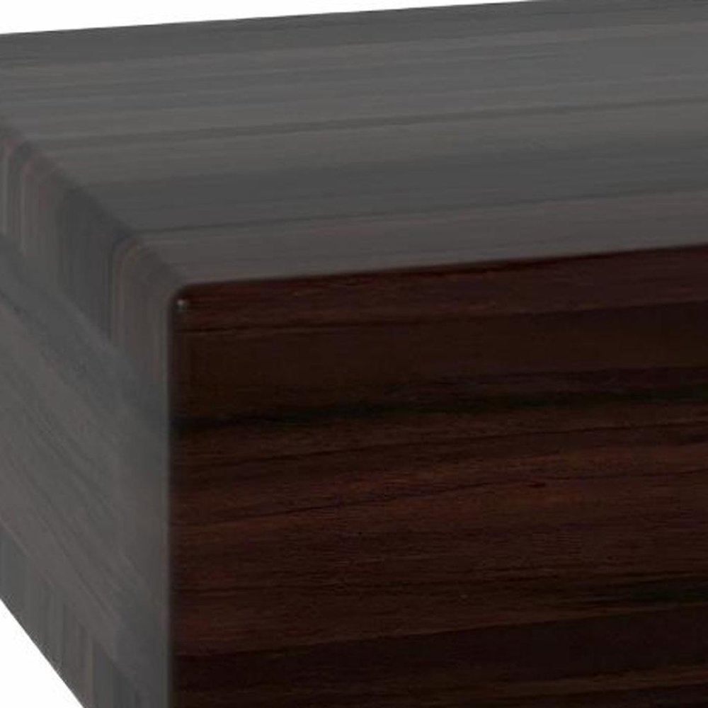 12" Espresso Solid Wood Wall Mounted Floating Shelf