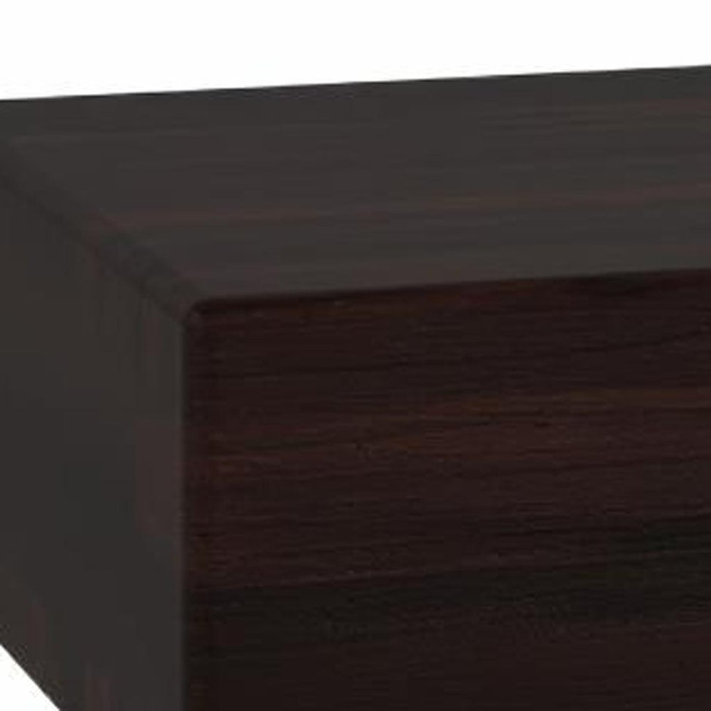 12" Espresso Solid Wood Wall Mounted Floating Shelf