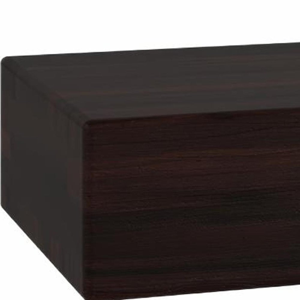 12" Espresso Solid Wood Wall Mounted Floating Shelf