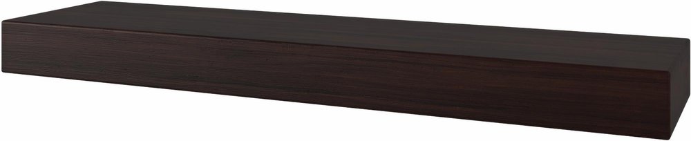 12" Espresso Solid Wood Wall Mounted Floating Shelf