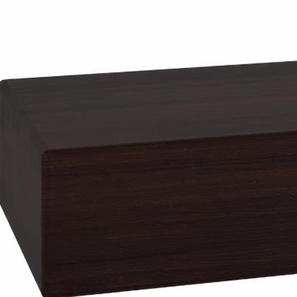 12" Espresso Solid Wood Wall Mounted Floating Shelf