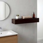 12" Espresso Solid Wood Wall Mounted Floating Shelf