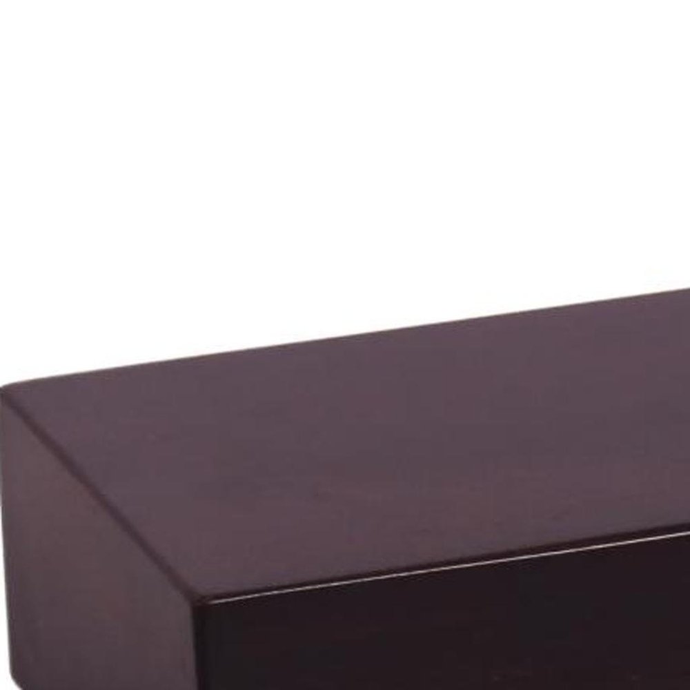 12" Espresso Solid Wood Wall Mounted Floating Shelf