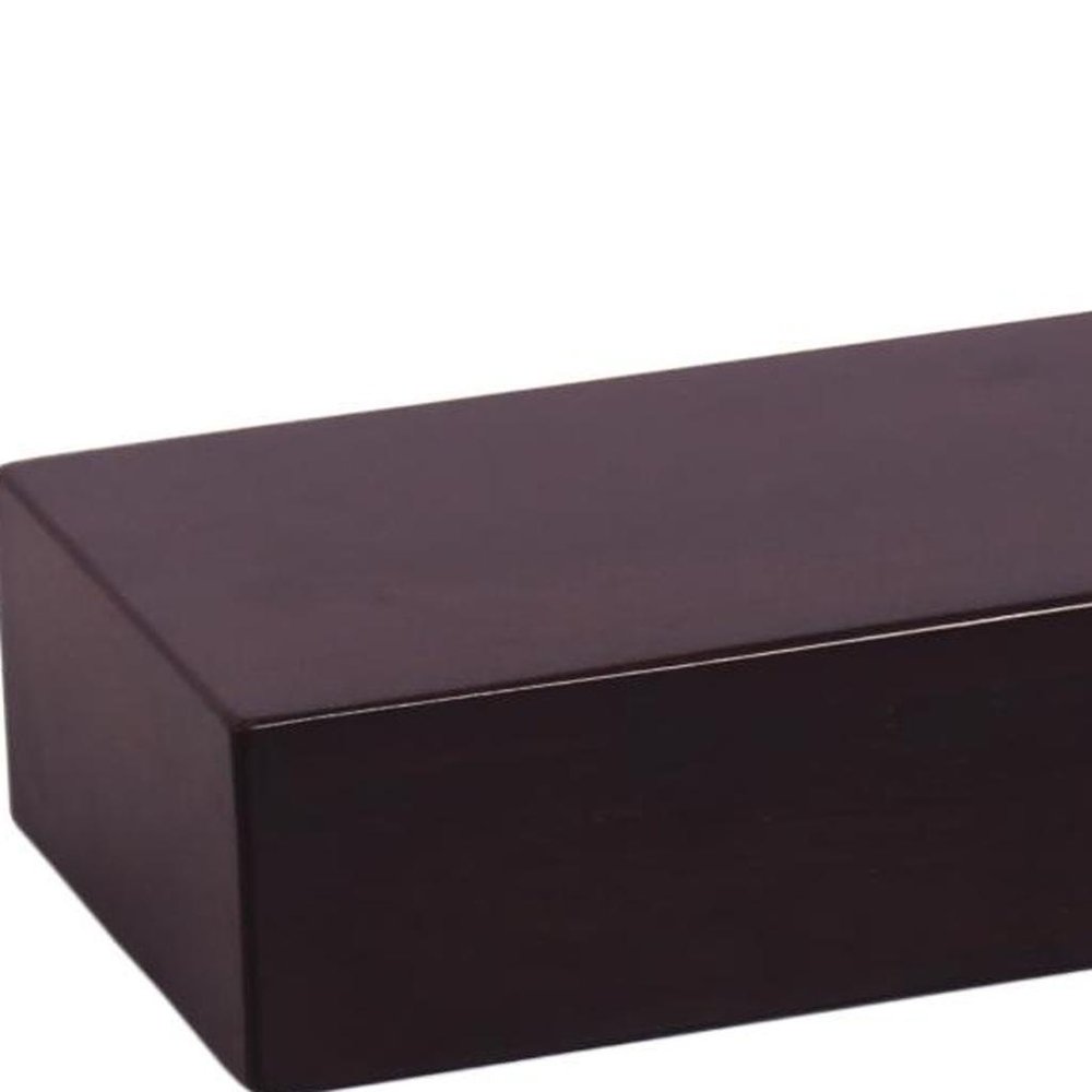 12" Espresso Solid Wood Wall Mounted Floating Shelf