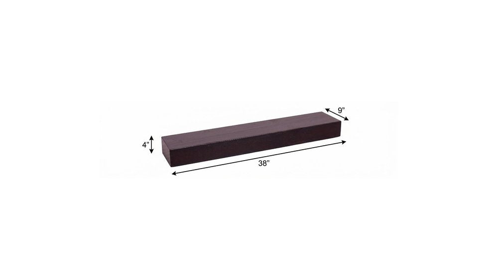 12" Espresso Solid Wood Wall Mounted Floating Shelf