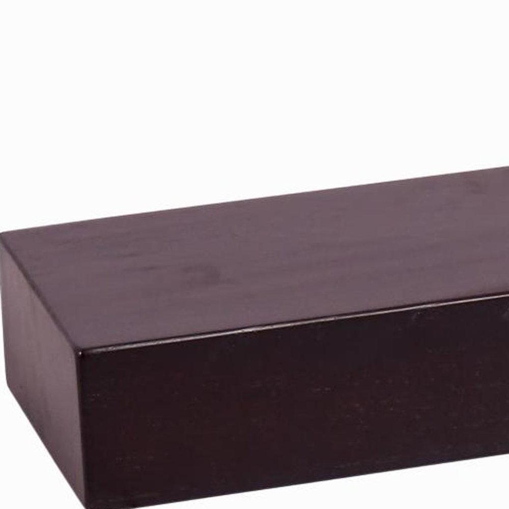 12" Espresso Solid Wood Wall Mounted Floating Shelf