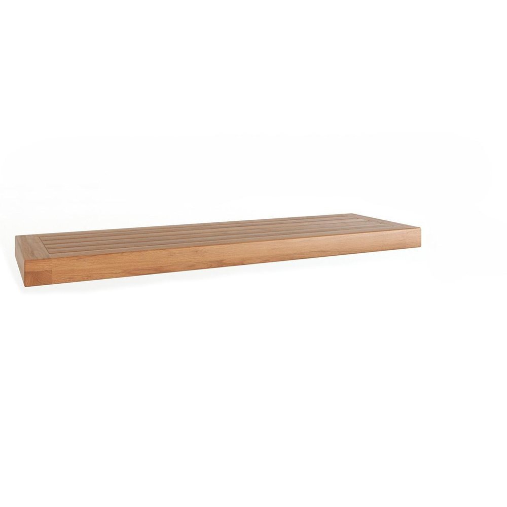 30" Brown Solid Wood Wall Mounted Floating Shelf