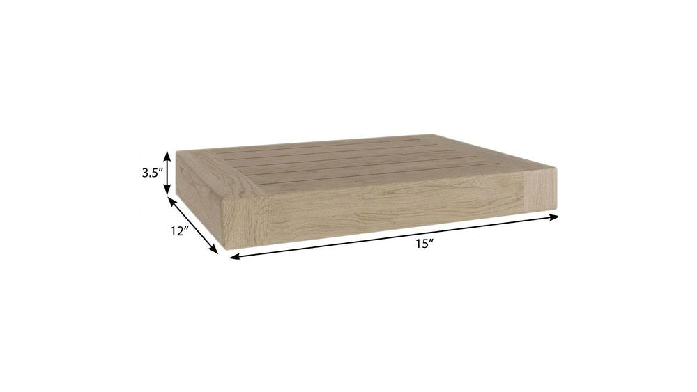 12" Brown Solid Wood Wall Mounted Floating Shelf