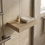 12" Brown Solid Wood Wall Mounted Floating Shelf