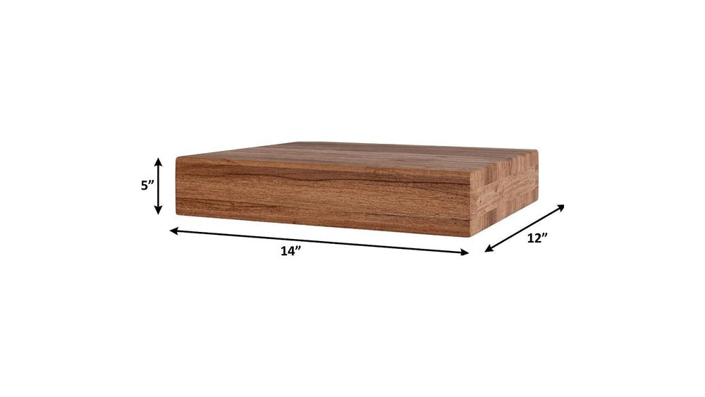 24" Brown Solid Wood Wall Mounted Floating Shelf