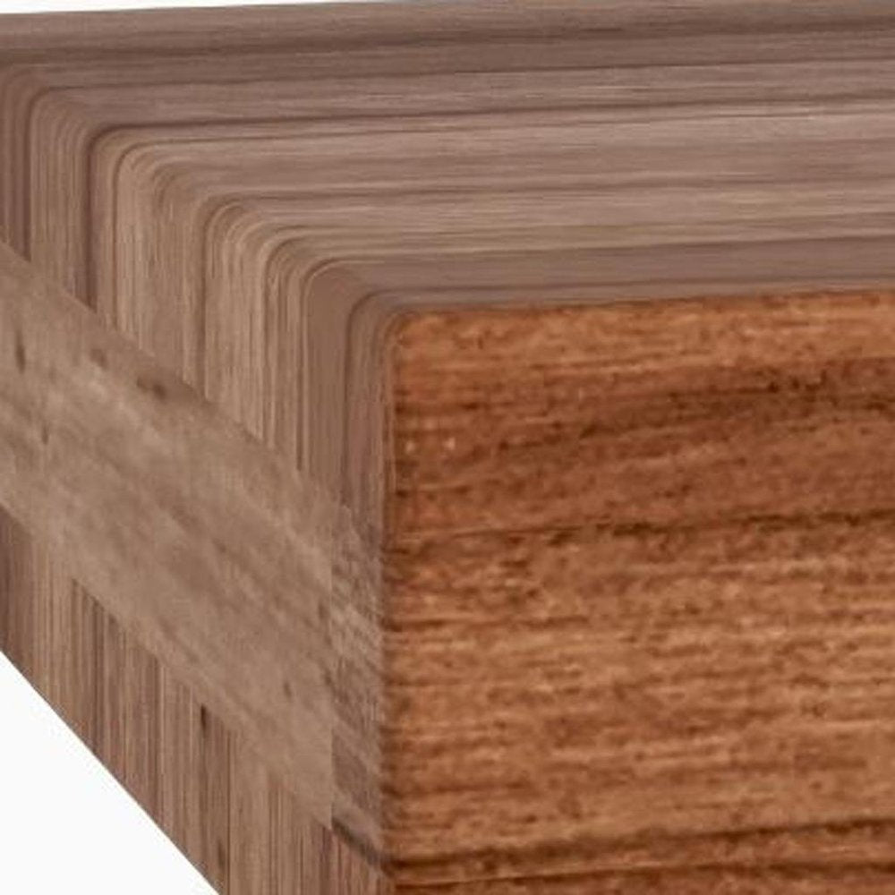 24" Brown Solid Wood Wall Mounted Floating Shelf