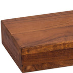 12" Brown Solid Wood Wall Mounted Floating Shelf