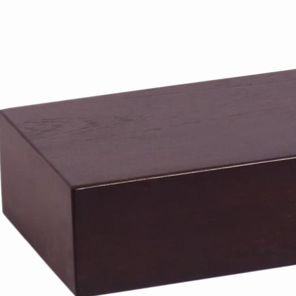 12" Espresso Solid Wood Wall Mounted Floating Shelf
