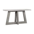57" White and Gray Concrete and Solid Wood Trestle Console Table