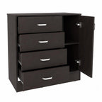 Set Of Two 31" Brown Wood Four Drawer Combo Dresser