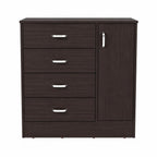 Set Of Two 31" Brown Wood Four Drawer Combo Dresser