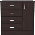 Set Of Two 31" Brown Wood Four Drawer Combo Dresser