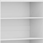 72" White Solid Wood Adjustable Six Tier Library Bookcase with Two Doors
