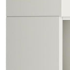 72" Off White Solid Wood Adjustable Six Tier Library Bookcase with Two Doors