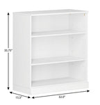 36" French Blue Solid Wood Adjustable Three Tier Library Bookcase
