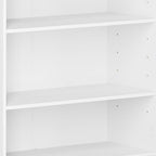 36" French Blue Solid Wood Adjustable Three Tier Library Bookcase