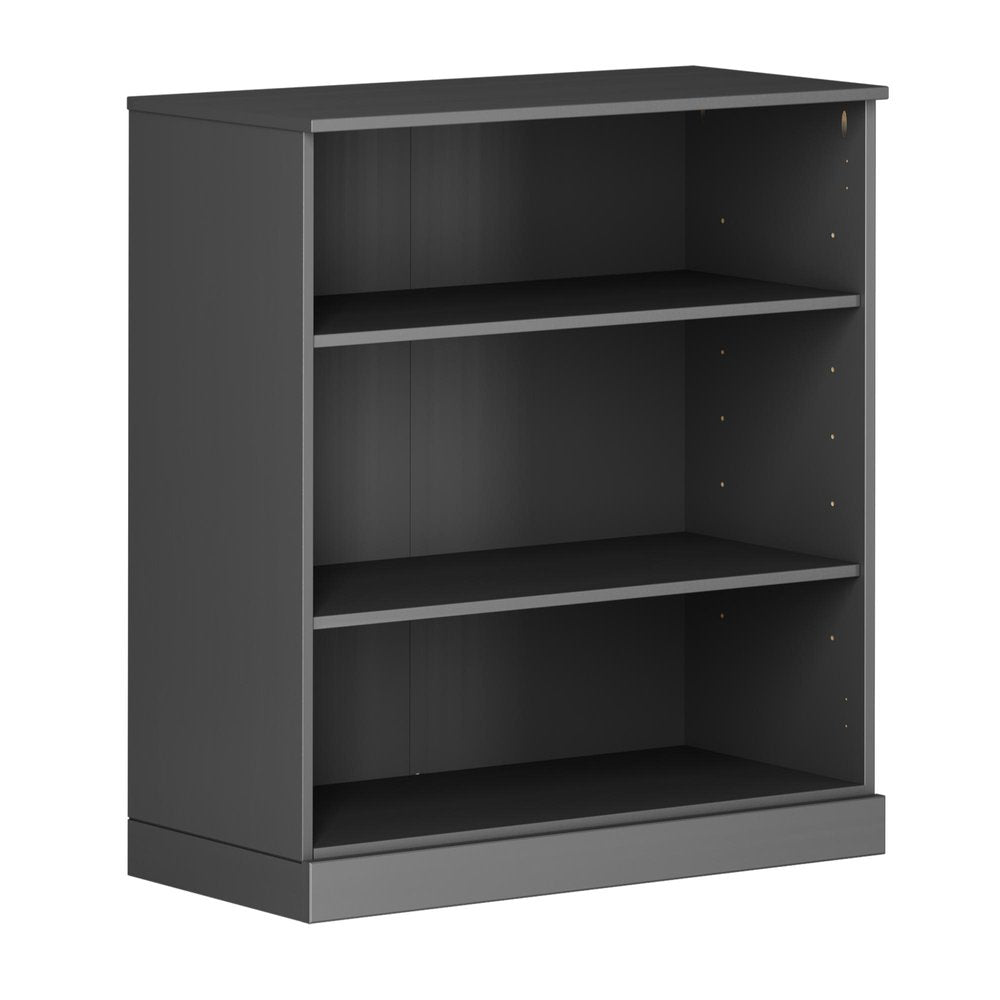36" French Blue Solid Wood Adjustable Three Tier Library Bookcase