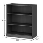 36" French Blue Solid Wood Adjustable Three Tier Library Bookcase