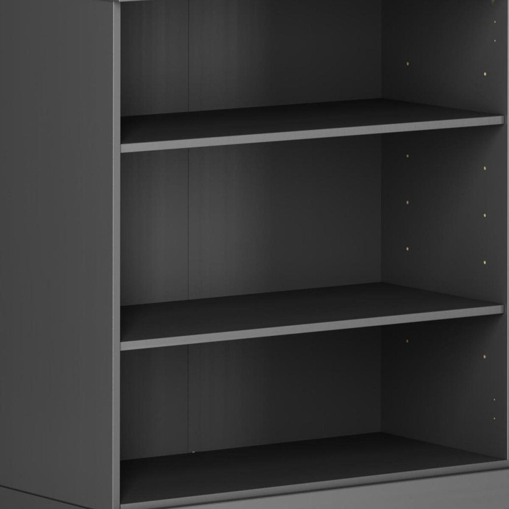 36" French Blue Solid Wood Adjustable Three Tier Library Bookcase