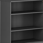 36" French Blue Solid Wood Adjustable Three Tier Library Bookcase