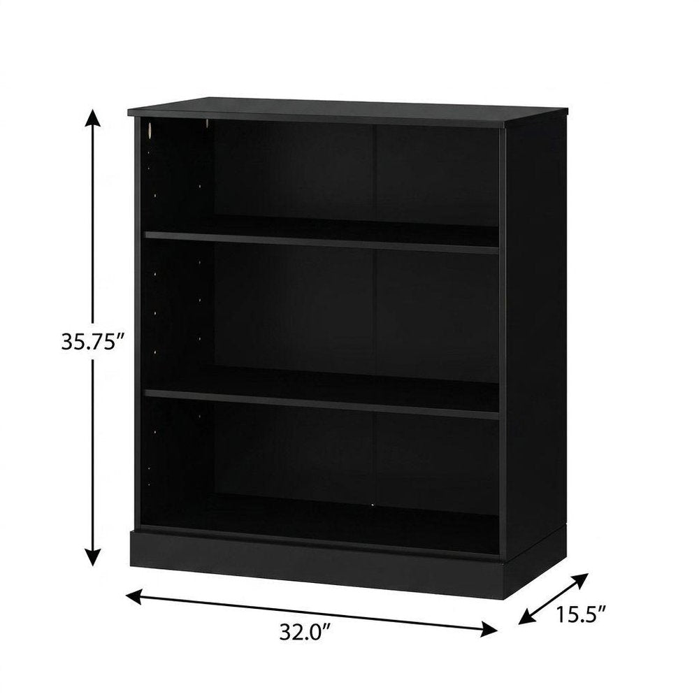 36" French Blue Solid Wood Adjustable Three Tier Library Bookcase