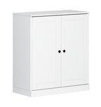 32" White Solid Wood Accent Cabinet With Two Doors