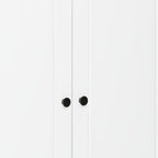 32" White Solid Wood Accent Cabinet With Two Doors