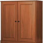 32" Coffee Solid Wood Accent Cabinet With Two Doors