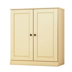 32" Yellow Solid Wood Accent Cabinet With Two Doors