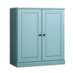32" Aqua Solid Wood Accent Cabinet With Two Doors