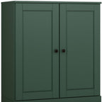 32" Green Solid Wood Accent Cabinet With Two Doors