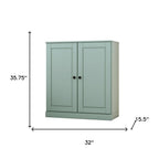 32" Sage Solid Wood Accent Cabinet With Two Doors