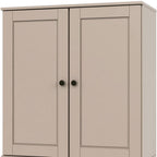 32" Beige Solid Wood Accent Cabinet With Two Doors