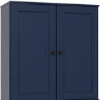 32" Navy Blue Solid Wood Accent Cabinet With Two Doors