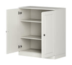 32" Off White Solid Wood Accent Cabinet With Two Doors
