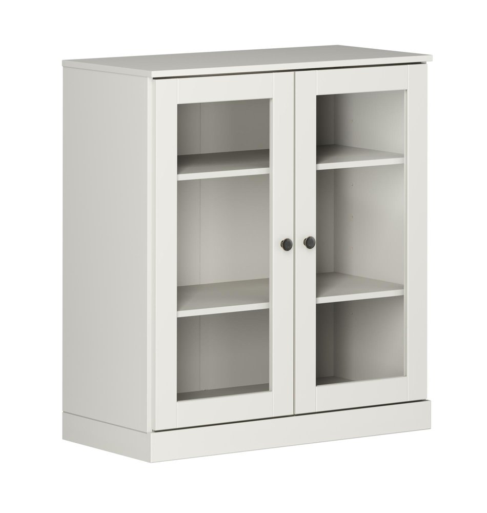 32" Off White Solid Wood Accent Cabinet With Two Doors