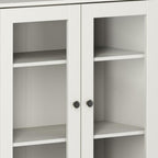 32" Off White Solid Wood Accent Cabinet With Two Doors