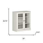 32" Off White Solid Wood Accent Cabinet With Two Doors