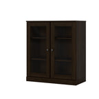 32" Espresso Solid Wood Accent Cabinet With Two Doors