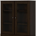 32" Espresso Solid Wood Accent Cabinet With Two Doors