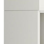 72" Off White Solid Wood Adjustable Six Tier Library Bookcase with Two Doors