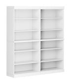 72" White Solid Wood Adjustable Twelve Tier Library Bookcase